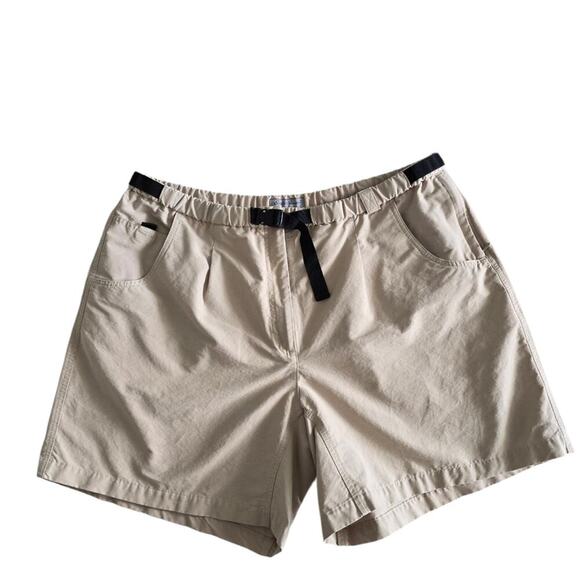 Eddie Bauer Women’s Utility Shorts Khaki Size XXL Belted 5 Pockets Zipper Front - Picture 1 of 14